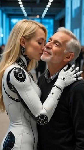 Stunning Humanoid Robot Shares a Tender Kiss #robot