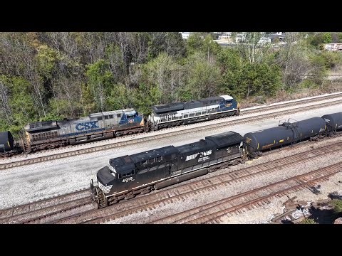 The CSX New York Central Arrives and is Blocked by Multiple CSX and NS Trains Before Clearing