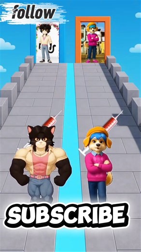 Run to the Right Door: Cat vs Dog Evolution! - Door Evolution Game Challenge #mugic #shorts #cosplay