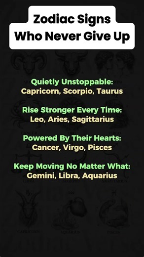 Zodiac Signs Who Never Give Up — The Most Relentless Signs #zodiacsigns #astrology #horoscope #fyp