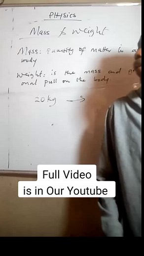 mass and weight bayani da hausa #physicsdahausa #physics #science