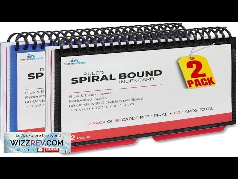 1InTheOffice Index Cards 4 x 6 Ruled Spiral Bound 120 White Cards Spiral