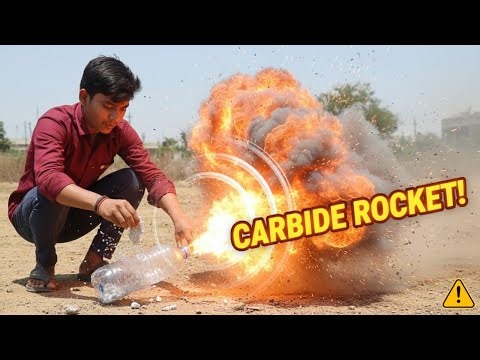 Calcium Carbide Rocket Experiment🔥