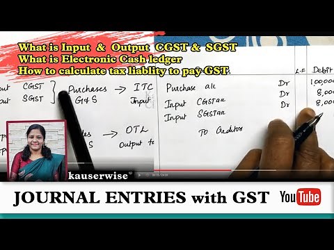 How to make Journal entries with GST | what is Input & Output CGST & SGST | Finding tax liability