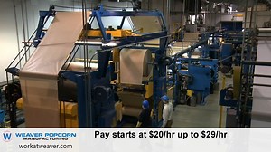 Are you tired of your job? Looking for a better opportunity? Join the growing team at Weaver Popcorn! We are hiring case packers, material handlers, Level 2 and 3 machine operators, and maintenance technicians with great pay starting at $20 up to $29 per hour, excellent 401k, up to 15 thousand in college tuition reimbursement and a happy work environment! Apply today at workatweaver.com or join us at our job fair November 30th and December 1st from 9am to noon at our Whitestown facility. Weaver 