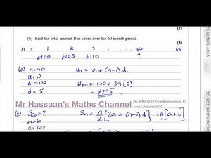 WMA12/01 IAL (Edexcel) P2 June/Oct 2020 Q5 Arithmetic Series