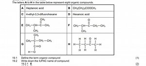Question 19.1Define the term organic compound.Question 19.2.... | Filo