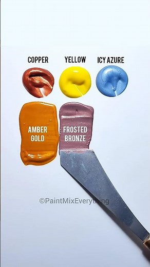 Copper + Yellow + Icy Azure | Satisfying Color Mixing #shorts #colormixing #asmr #acrylicpaint