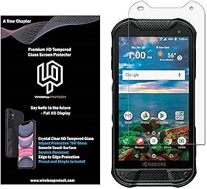 Screen Protector HD 9H Tempered Glass compatible with Kyocera DuraForce Pro 2 phone models E6910 and E6920