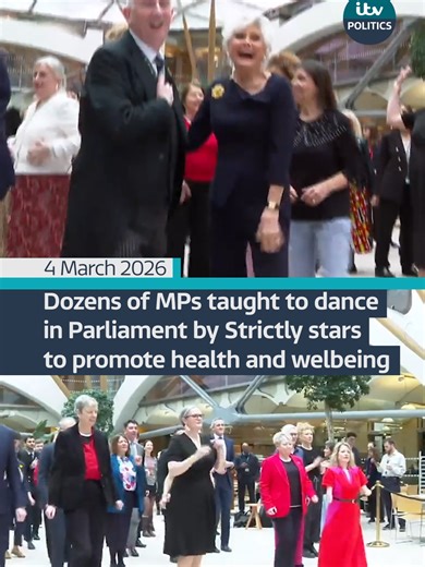 Strictly Come Dancing stars visit Parliament to teach the Speaker and MPs how to dance. The event was held to promote the health and wellbeing benefits of dancing #politics @itvnews