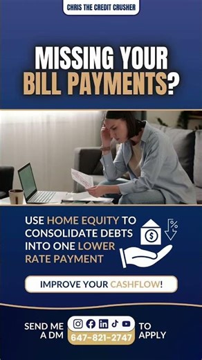 If you’re missing bill payments reach out to see if consolidating with home equity works for you