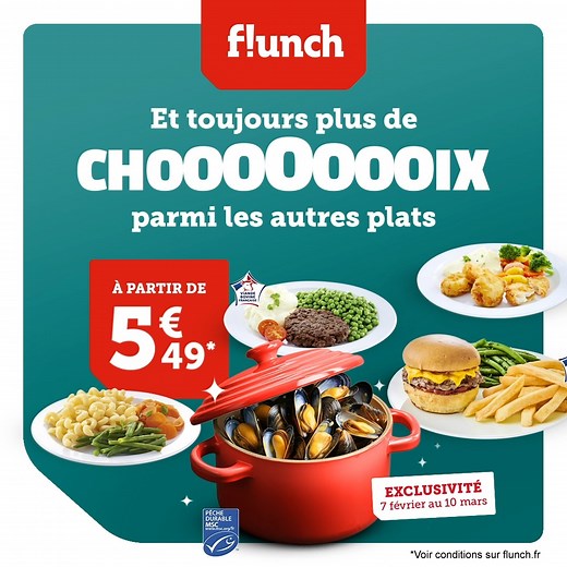 448 reactions · 128 shares | Hopopop… du 07 février au 10 mars, les mouuuuules sont aussi disponibles dans le menu enfant ! Tous les soirs de la semaine avec frites et légumes à voloooooonté, une boisson et une surprise  Rendez-vous dans votre restaurant flunch  | flunch | Facebook