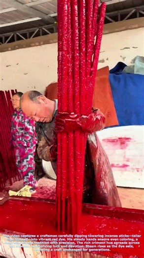 Giant Incense Art: The Dyeing Process Behind Sacred Sticks