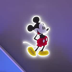Yellowpop Neon Signs for Wall Decor, Disney Mickey Mouse (Full Body) - Energy Efficient LED Neon Lights for Bedroom Wall - Easy to Install Custom Neon Sign & Customizable Light Up Wall Art