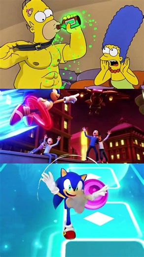 Rhythm Game But Homer Simpson Ruins Everything 😂 #shorts #funny #simpsons #sonic