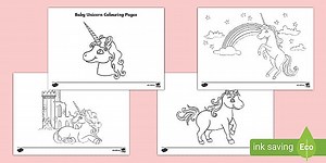 Baby Unicorn Pictures To Colour