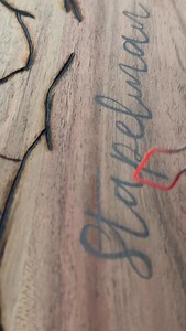 There’s something so special about burning someone’s future last name into a charcuterie board! 殺 Because it makes it more than just a charcuterie board. It’s a keepsake, a symbol of a new chapter in two people’s lives, and hopefully a piece that’ll see many gatherings, celebrations, and cozy nights in. I can’t wait to show the final step of the process and the finished product tomorrow!!  﫶❤️‍ #burnedbyashlie | Burned by Ashlie | Facebook