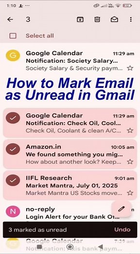 How to Mark Email as Unread in Gmail App | Gmail par email padna ke bad unread kaise kare