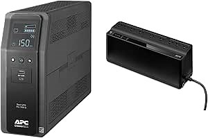 APC 1500VA Sine Wave UPS Battery Backup & Surge Protector, BR1500MS2, 2 USB Charger Ports