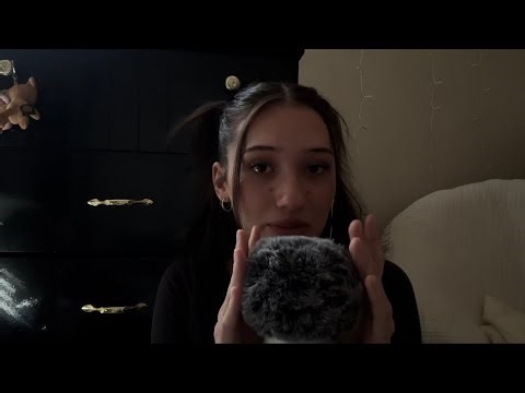 ASMR clicky whispering & mic fluffing for sleep💤 (affirmations & kind words)