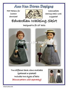 PDF Pattern for Edwardian Walking Skirt Designed to Fit 18 Inch Dolls - Etsy