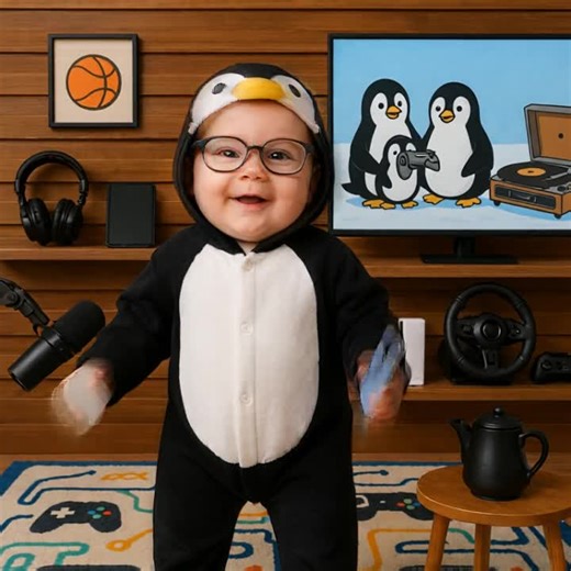 🐧❄️ Baby Jeremy is waddlin' in style today with his penguin onesie and a WiFi setup that never flakes. Dobson Fiber eero Max 7 = crystal clear Facetime with Gram Gram and zero freeze-ups! 📍 Shop now at https://dobson.net