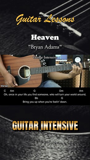 39K views · 718 reactions | Heaven - Bryan Adams - Easy guitar tutorials Martin Guitar #heaven #bryanadams #martinguitar #guitarintensive #acousticguitar #acoustic #acousticcover #tutorialgitarmudah #tutorialgitar #easychords | Guitar Intensive | Facebook