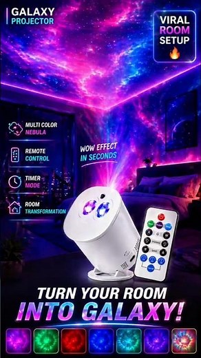 Galaxy Projector Light Review 🌌 RGB Nebula Ceiling Lamp with Remote (Room Decor)