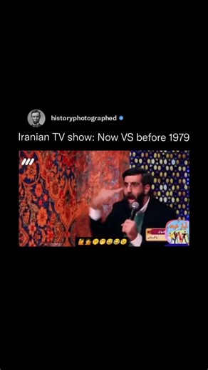3.2M views · 9.4K reactions | Iranian television has seen a major shift since the 1979 revolution. Before then, it featured diverse, modern programming, including satire and Western shows. After the revolution, content became strictly state-controlled, reflecting Islamic values. | History In Pictures | Facebook