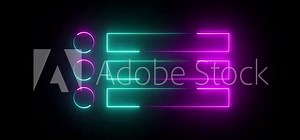 Neon menu button icon animation on black background. restaurant and restorer, café menu symbol. Stock Video