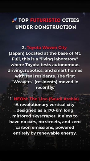 🚀Top Futuristic Cities Under Construction