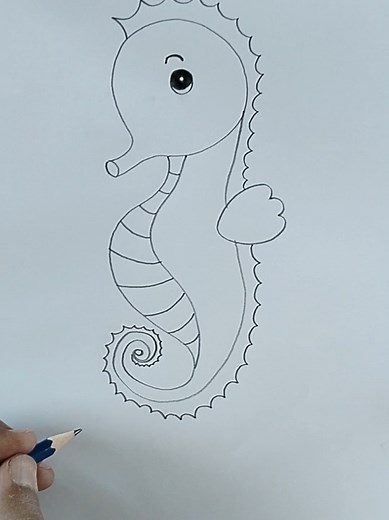 Easy Step-by-Step Seahorse Drawing Guide
