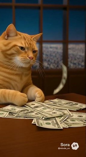 Caught on Camera: Cat Reacts to Falling Coins 😂🐾