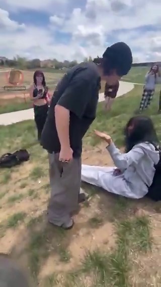 Male brutally beats up a female for "snitching" while several girls all stand around filming. At the end he threatens beating her up again if she snitches.#StreetFight #ViralVideo #fypシ゚viral #fight #virałpost #schoolfight