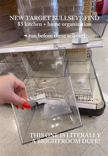 This Bullseye drop just hit the shelves today and one of these is a perfect Brightroom dupe. These always go viral, and by the time I see them they’re GONE! Perfect for fridge, pantry, drawers, literally anywhere you’re trying to organize in your home. One is literally the Brightroom dupe everyone loves. Same dimensions. Same divider. Same function. Except it’s $5… NOT $16! 🫢 There are 4 organizers total and I’m posting the side-by-side comparison next. I’ll be posting the side-by-side comparis