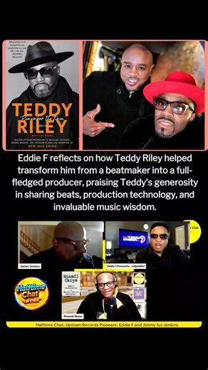 Eddie F looks back on how Teddy Riley helped elevate him from a beatmaker into a true producer — not just through advice, but by example. While working on Heavy D & The Boyz’s debut album, Eddie would watch Teddy build full tracks from scratch in the studio, soaking up the game in real time. He credits Teddy’s generosity with sharing beats, production tech, and priceless music wisdom — and says Teddy has always been the type to help other producers sharpen their craft. True mentor energy. 🎶🔥 .