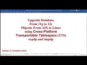 Upgrade & Migrate Database from AIX 11g to Linux 12c using Transportable Tablespace TTS data Pump
