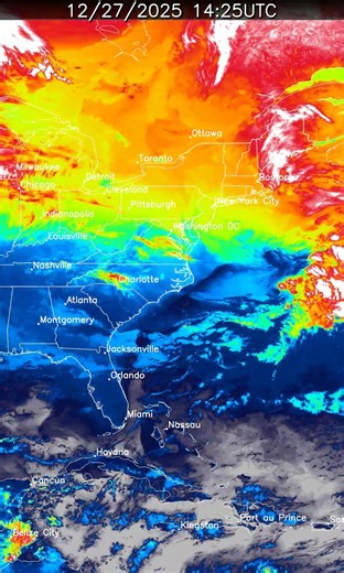 US East Coast 24 Hour Weather | December 27, 2025 #shorts