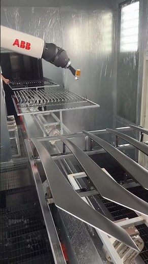 6-Axis Robotic Arm Paint Spray Paint Shop for Automotive Parts #automotive #paint #robot #machine