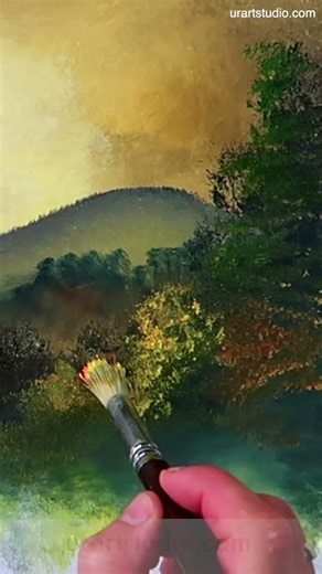 Girl with Basket | Quick Acrylic Landscape Painting Technique | Oval Brush Art