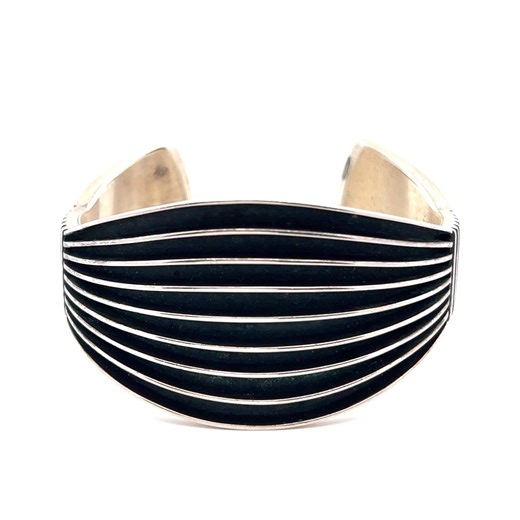 Navajo Sterling Silver Railroad Cuff Bracelet – Signed Vintage Artisan Jewelry - Etsy