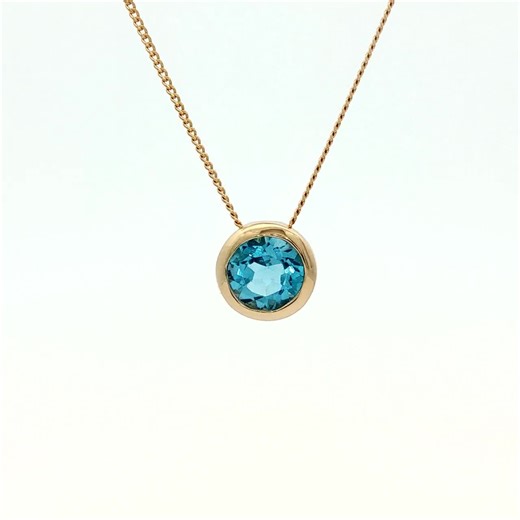 Aquamarine Pendant Necklace in 18k & 14k Yellow Gold. - Etsy