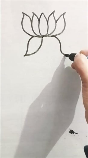 how to draw a easy lotus 🪷 step by step for beginners #art #sketch #drawingno1 #easydrawing #lotus