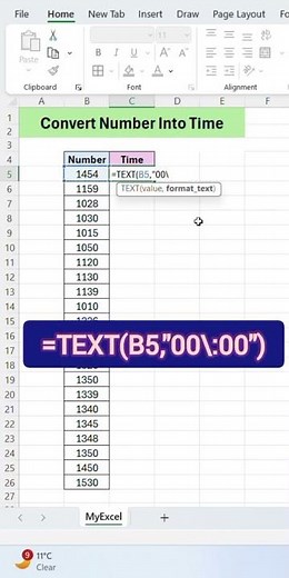 Convert Numbers to Time in Excel – TEXT Function Hack! |Number to Time in 30 Sec – Excel TEXT Trick!