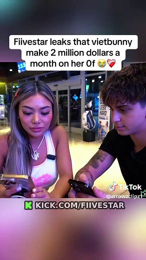 Fiivestar leaks that vietbunny make 2 million dollars a month on her 0f 😭❤️‍🩹 #viral #kickstreaming #fiivestar #vietbunny #tiktok