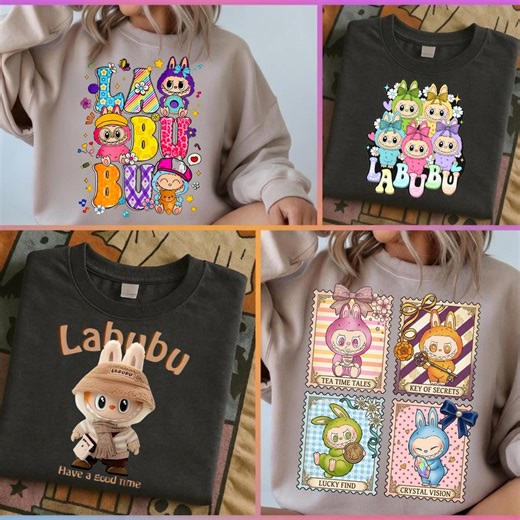 Labubu PNG Bundle | Kawaii Cute Monster Bunny Clipart | Spring Collection T-shirt Sublimation Design | Y2K Retro Character Digital Download - Etsy