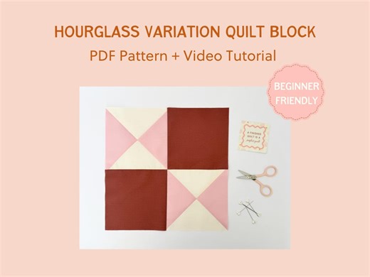 Hourglass Variation Quilt Block Pattern – Classic Sampler Series (PDF With Video Tutorial) - Etsy