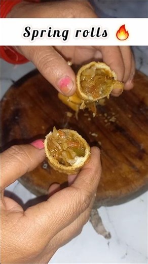 Crispy Veg Spring Rolls ✨️| Easy Street Style Spring Rolls Recipe at Home | Quick Snack Idea #shorts