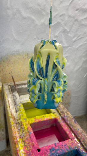 Wax Dipping Process in Colorful Workshop