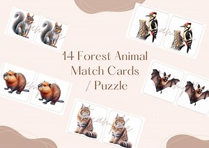 Forest Animals Matching Pairs Game | Woodland Memory Game for Toddlers | Preschool Homeschool Printable | Nature Play PDF - Etsy